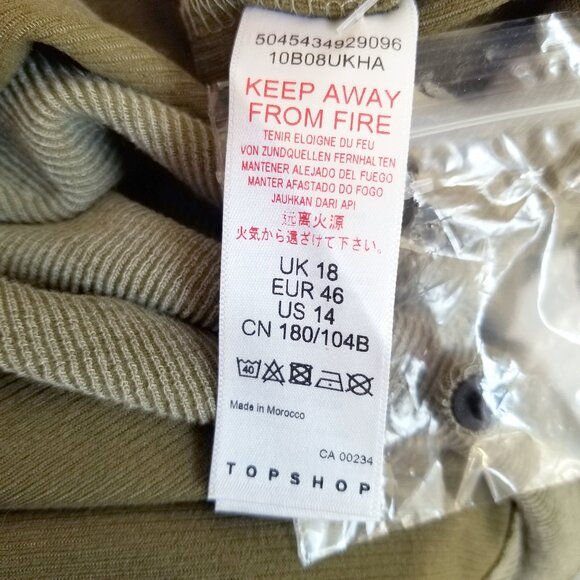 TopShop Short-Sleeve Maxi Dress Size 14 Moss / Olive Green Color Stretch Fabric - Picture 12 of 14